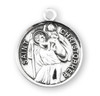 Saint Christopher Round Sterling Silver Medal