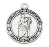 Saint Christopher Round Sterling Silver Medal