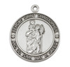 Sterling Silver St. Christopher Pendant with Border