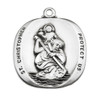 Saint Christopher Rounded Edge Sterling Silver Medal