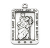 Saint Christopher Square Sterling Silver Medal