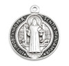 Sterling Silver St. Benedict Pendant with Black and Red Epoxy