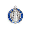 Saint Benedict Round Blue and Red Enameled Jubilee Sterling Silver Medal Saint Benedict Round Blue and Red Enameled Jubilee Sterling Silver Medal