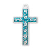 Blue Enameled Sterling Silver Cross