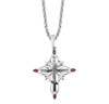 Sterling Silver Ornate Crucifix with Fire Red CZ tips