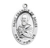 Patron Saint Francis De Sales Oval Sterling Silver Medal