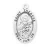 Patron Saint Therese of Lisieux Oval Sterling Silver Medal