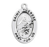 Patron Saint Therese of Lisieux Oval Sterling Silver Medal