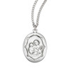 Sterling Silver St. Joseph Pendant with Scalloped Border