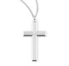Sterling Silver Cross with High Polished Inlayed Cross