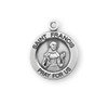 Patron Saint Francis of Assisi Round Sterling Silver Medal