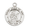 Patron Saint Joan of Arc Round Sterling Silver Medal