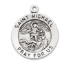 Patron Saint Michael the Archangel Round Sterling Silver Medal