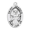 Patron Saint Francis Assisi Oval Sterling Silver Medal