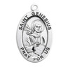 Patron Saint Genesius Oval Sterling Silver Medal