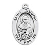 Patron Saint Timothy Oval Sterling Silver Medal