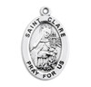 Patron Saint Clare Oval Sterling Silver Medal Patron Saint Clare Oval Sterling Silver Medal