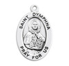 Patron Saint Dymphna Oval Sterling Silver Medal