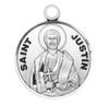 Patron Saint Justin Round Sterling Silver Medal Patron Saint Justin Round Sterling Silver Medal