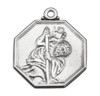 Saint Christopher Octagon Sterling Silver Medal