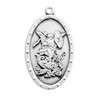 Saint Michael Sterling Silver Oval Shield Medal Saint Michael Sterling Silver Oval Shield Medal