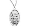 Saint Michael Sterling Silver Oval Shield Medal Saint Michael Sterling Silver Oval Shield Medal