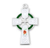 Sterling Silver White Enameled Irish Celtic cross