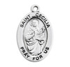 Patron Saint Cecilia Oval Sterling Silver Medal