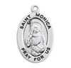 Patron Saint Monica Oval Sterling Silver Medal