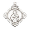 Sterling Silver St. Jude Cross Medal with Sacred Heart of Jesus Back
