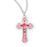 Sterling Silver Pink Enameled Cross