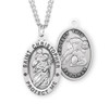 Saint Christopher Oval Sterling Silver Wrestling Male Athlete Medal