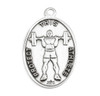 Saint Christopher Oval Sterling Silver weightlifting Male Athlete Medal