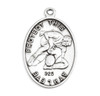Saint Sebastian Oval Sterling Silver Wrestling Male Athlete Medal Saint Sebastian Oval Sterling Silver Wrestling Male Athlete Medal
