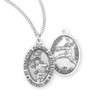 Saint Sebastian Oval Sterling Silver Female Softball Athlete Medal Saint Sebastian Oval Sterling Silver Female Softball Athlete Medal