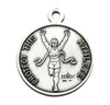 Saint Sebastian Round Sterling Silver Track Male Athlete Medal