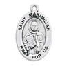 Patron Saint Maximilian Kolbe Oval Sterling Silver Medal