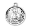 Patron Saint Denise Round Sterling Silver Medal