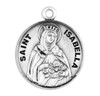 Patron Saint Isabella Round Sterling Silver Medal