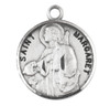 Patron Saint Margaret Round Sterling Silver Medal