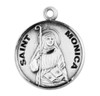 Patron Saint Monica Round Sterling Silver Medal