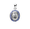 Sterling Silver Sapphire Cubic Zirconia "CZ" Miraculous Medal