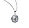 Sterling Silver Sapphire Cubic Zirconia "CZ" Miraculous Medal Sterling Silver Sapphire Cubic Zirconia "CZ" Miraculous Medal