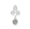 Sterling Silver Miraculous Medal with Cubic Set Zirconia's "CZ's"