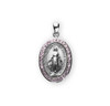 Sterling Silver Pink Cubic Zirconia "CZ" Miraculous Medal