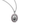Sterling Silver Pink Cubic Zirconia "CZ" Miraculous Medal Sterling Silver Pink Cubic Zirconia "CZ" Miraculous Medal