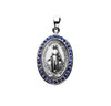 Sterling Silver Sapphire Cubic Zirconia's "CZ's" Miraculous Medal Sterling Silver Sapphire Cubic Zirconia's "CZ's" Miraculous Medal