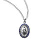 Sterling Silver Sapphire Cubic Zirconia's "CZ's" Miraculous Medal Sterling Silver Sapphire Cubic Zirconia's "CZ's" Miraculous Medal