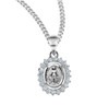 Sterling Silver Miraculous Medal with set Cubic Zirconia's "CZ's" Sterling Silver Miraculous Medal with set Cubic Zirconia's "CZ's"