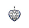 Sterling Silver Oval Miraculous Medal with Cubic Zirconia's "CZ's"